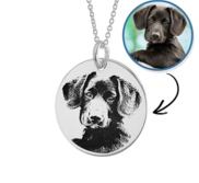 Antiqued Laser Carved Photo Round Disc Necklace with 18  Necklace Included