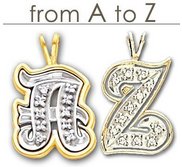 Diamond Outlined Initial in 14K Two Tone Gold