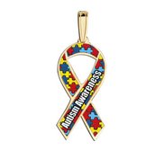 Autism Awareness Ribbon Puzzle Color Charm