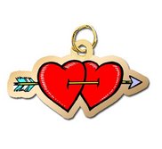 Double Heart and Arrow Charm