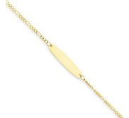 14k Oval ID Figaro Chain Anklet   9 