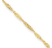 14k 3 00mm Singapore Anklet