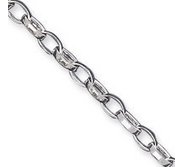 Sterling Silver Solid Polished Fancy Link Anklet