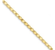 14k Polished Double Sided Heart Anklet