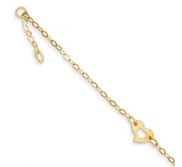 14k Heart Anklet