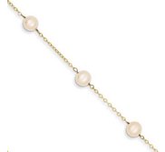 14k 9 inch Pearl Anklet