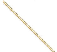 14k 3mm Concave Figaro Link Chain