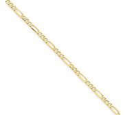 14k Polished Figaro Link Anklet