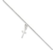 Sterling Silver Cross Anklet