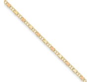 14k Polished Rhodium Plated Xs   Hearts Anklet