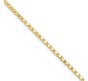 14k Polished Double Sided Heart Anklet