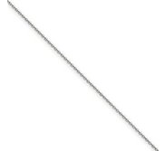 14k White Gold 1 65mm Solid Diamond cut Cable Chain