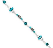 Sterling Silver 9  Turquoise Anklet Bracelet