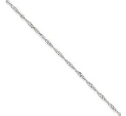 14k White Gold 1 65mm Solid Polished Singapore Chain