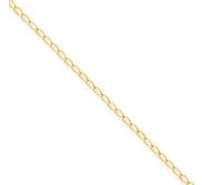 14k Polished Fancy Link Anklet