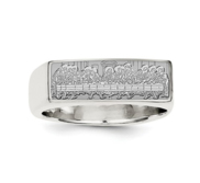 Sterling Silver Last Supper Signet Ring