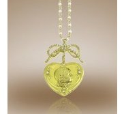 Heart Shaped Framed Pendant w  Diamonds