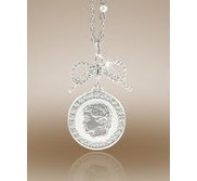 Round Shaped Framed Pendant w  Diamonds