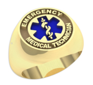 Emergency Medical Technician   Round Signet EMT Ring