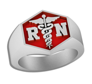 Registered Nurse   Hexagon Shaped Signet RN Ring