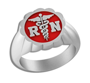 Registered Nurse   Floral Shaped Signet RN Ring