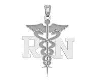 14K White Gold  RN  Medical Pendant