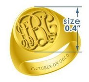 Round Women s Embossed Monogram Ring