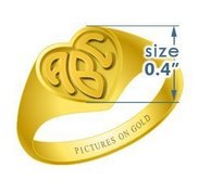 Heart Women s Embossed Monogram Ring