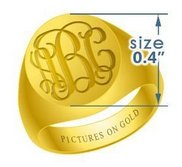 Round Women s Traditional Monogram Ring