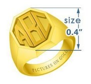 Boy s Octagonal Embossed Monogram Ring