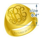 Boy s Round Traditional Monogram Ring