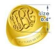 Boy s Round Embossed Monogram Ring