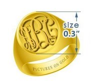 Round Girls s Embossed Monogram Ring