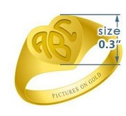 Heart Girls s Traditional Monogram Ring