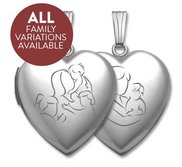 Build Your Own Sterling Silver 2 Picture Mom Heart Locket