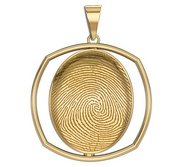 Custom Fingerprint 3D Square Pendant