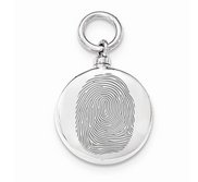 Sterling Silver Custom Fingerprint Round Cremation or Ash Filler