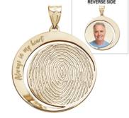 Custom Fingerprint Round Charm or Pendant