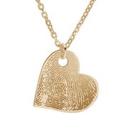 Custom Fingerprint Sideways Heart Charm or Pendant