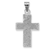 Custom Fingerprint Cross Charm or Pendant