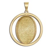 Custom Fingerprint 3D Round Pendant