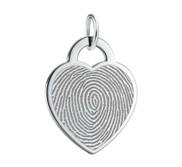 Custom Fingerprint Heart Charm or Pendant