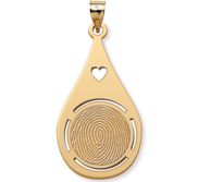 Custom Fingerprint Teardrop Charm or Pendant