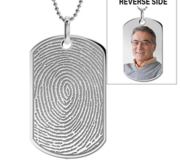 Stainless Steel Custom Fingerprint Dog Tag Pendant with Chain