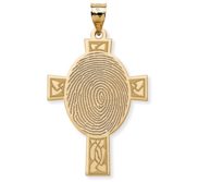 Custom Fingerprint Cross Charm or Pendant