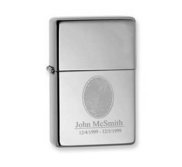 Custom Fingerprint Zippo Chrome Lighter