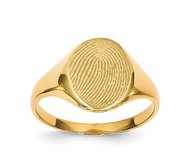 Custom Women s Fingerprint Oval Signet Ring