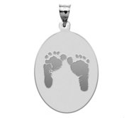 Custom Footprint Oval Charm or Pendant