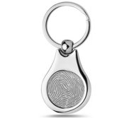 Stainless Steel Custom Fingerprint Round Keychain