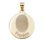 Custom Fingerprint Round Charm or Pendant